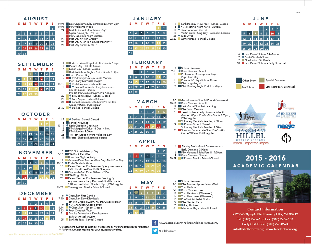 20152016 School Calendar